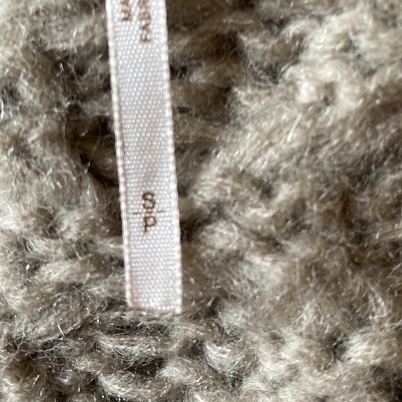 Free People Tan Cable Knit Scoop Neck Sweater. Size S - Picture 6 of 7